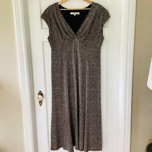 Evan Picone Midi Geometric Animal Print Dress Size 14 Stretchy Fit And Flair